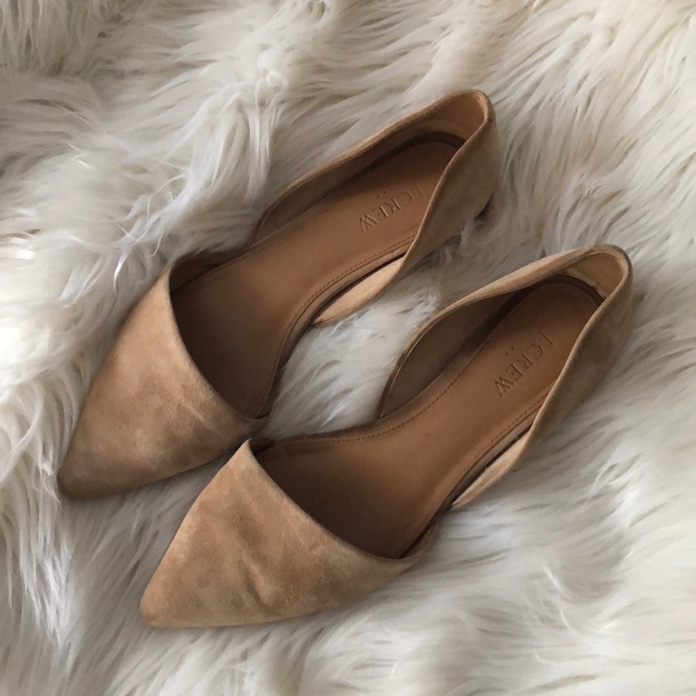 J. Crew suede Zoe d’Orsay flats in saddle